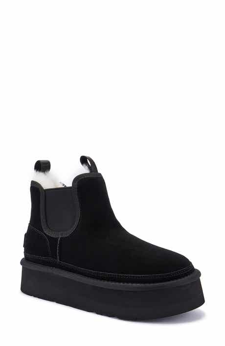 Genuine Shearling Platform Ankle Boot