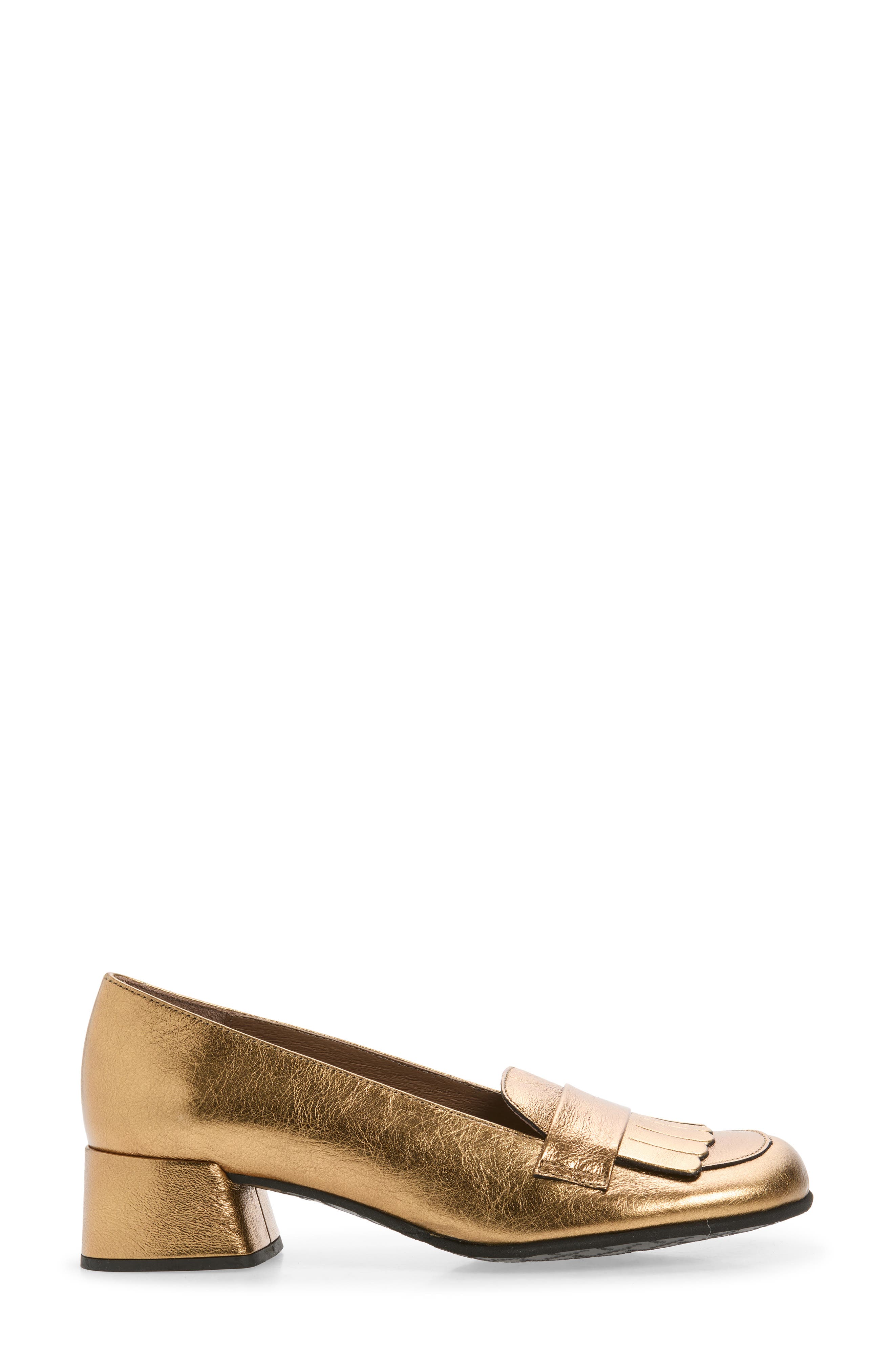 Kiltie Loafer Pump, Alternate, color, GOLD