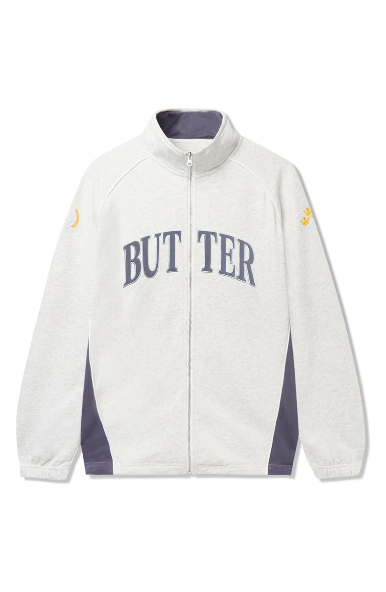 Butter Goods Crown Appliqué French Terry Jacket, Main, color, Ash