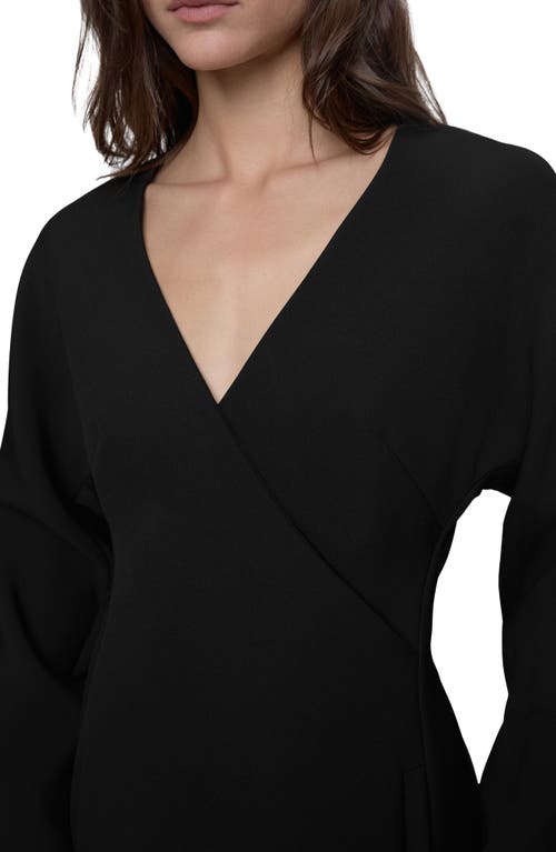 Rebecca Minkoff Blakely Sculpted Long Sleeve Minidress In True Black