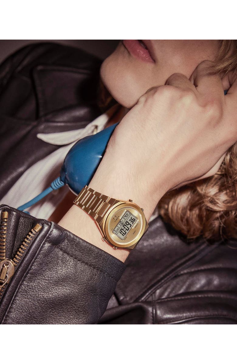 Timex<sup>®</sup> Q Timex Continental Q80 Digital Bracelet Watch, 39mm, Alternate, color, Gold