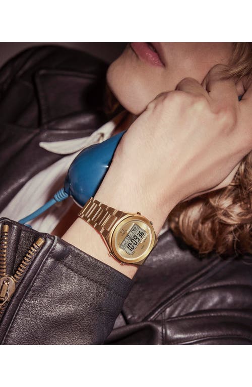 Timex ® Q  Continental Q80 Digital Bracelet Watch, 39mm In Gold
