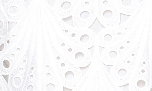 Avec Les Filles Eyelet Embroidery Long Sleeve Crop Shirt In White