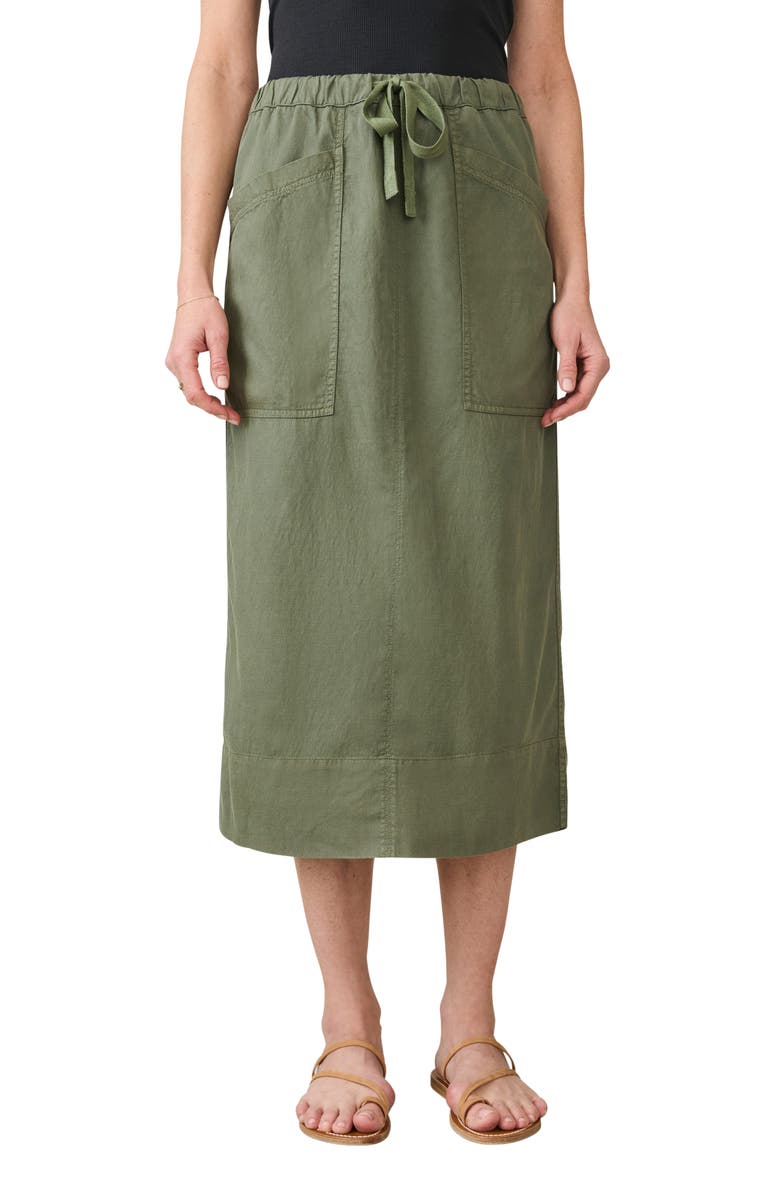 Faherty Topanga Drape Utility Midi Skirt, Main, color,
