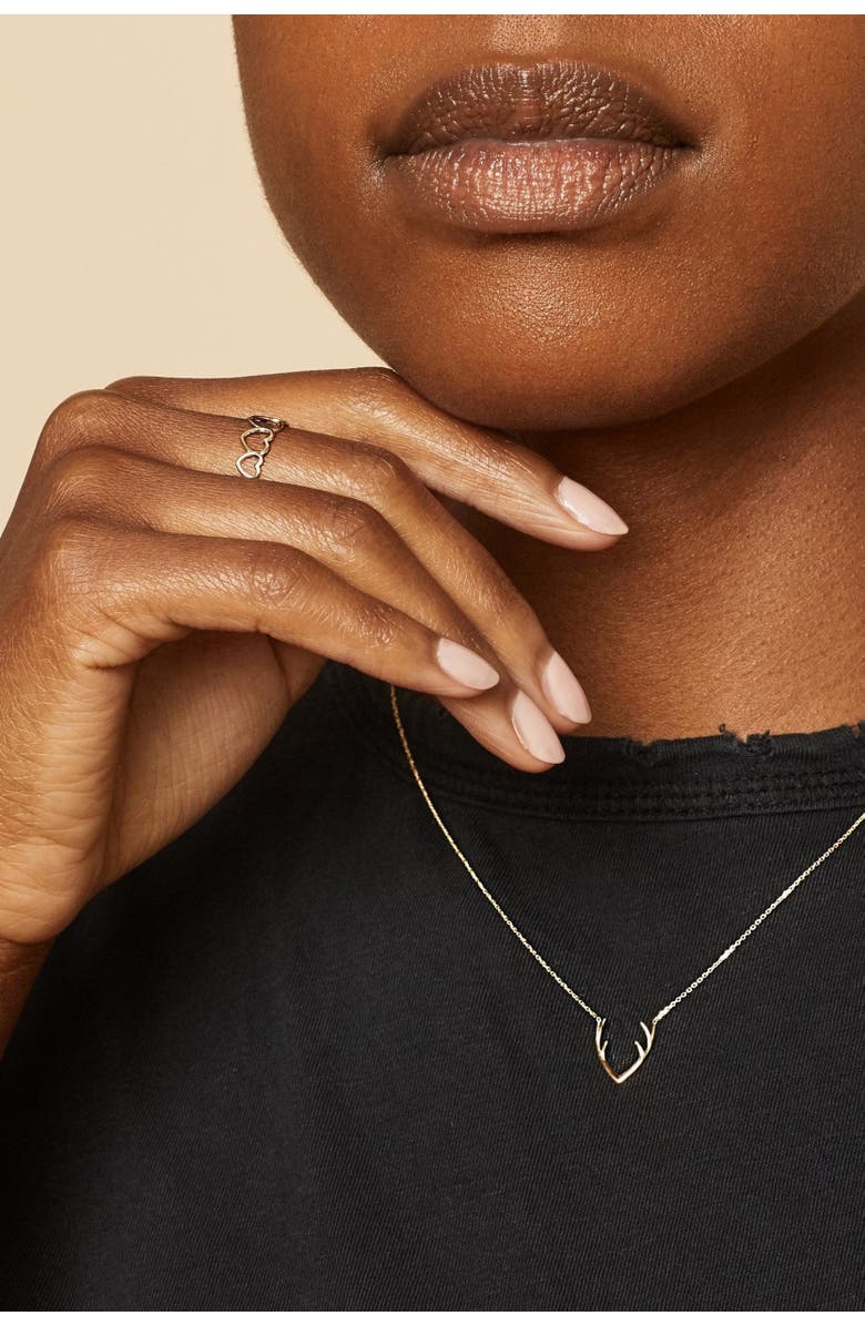 Oradina 14K Yellow Gold Heart to Heart Ring, Alternate, color, Yellow Gold