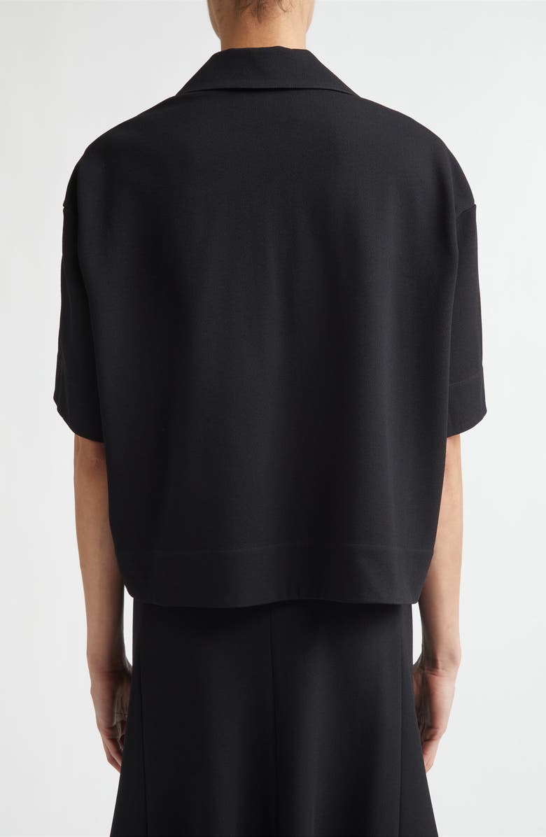 Jil Sander Crop Rib Polo, Alternate, color, Black