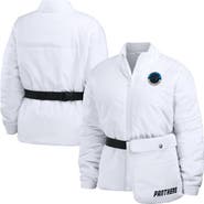 WEAR by Erin Andrews Women's WEAR by Erin Andrews White Carolina Panthers Packaway Full-Zip Puffer Jacket
