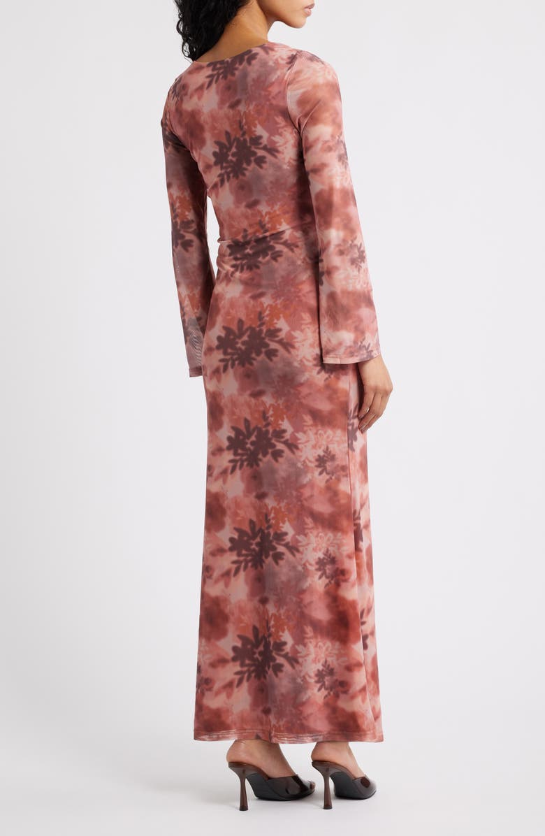 Petal & Pup Nash Long Sleeve Body-Con Dress, Alternate, color, Blurred Botanics