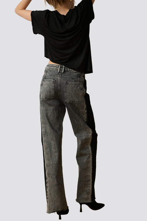 Tt Studios Amelia Contrast Jean In Gray