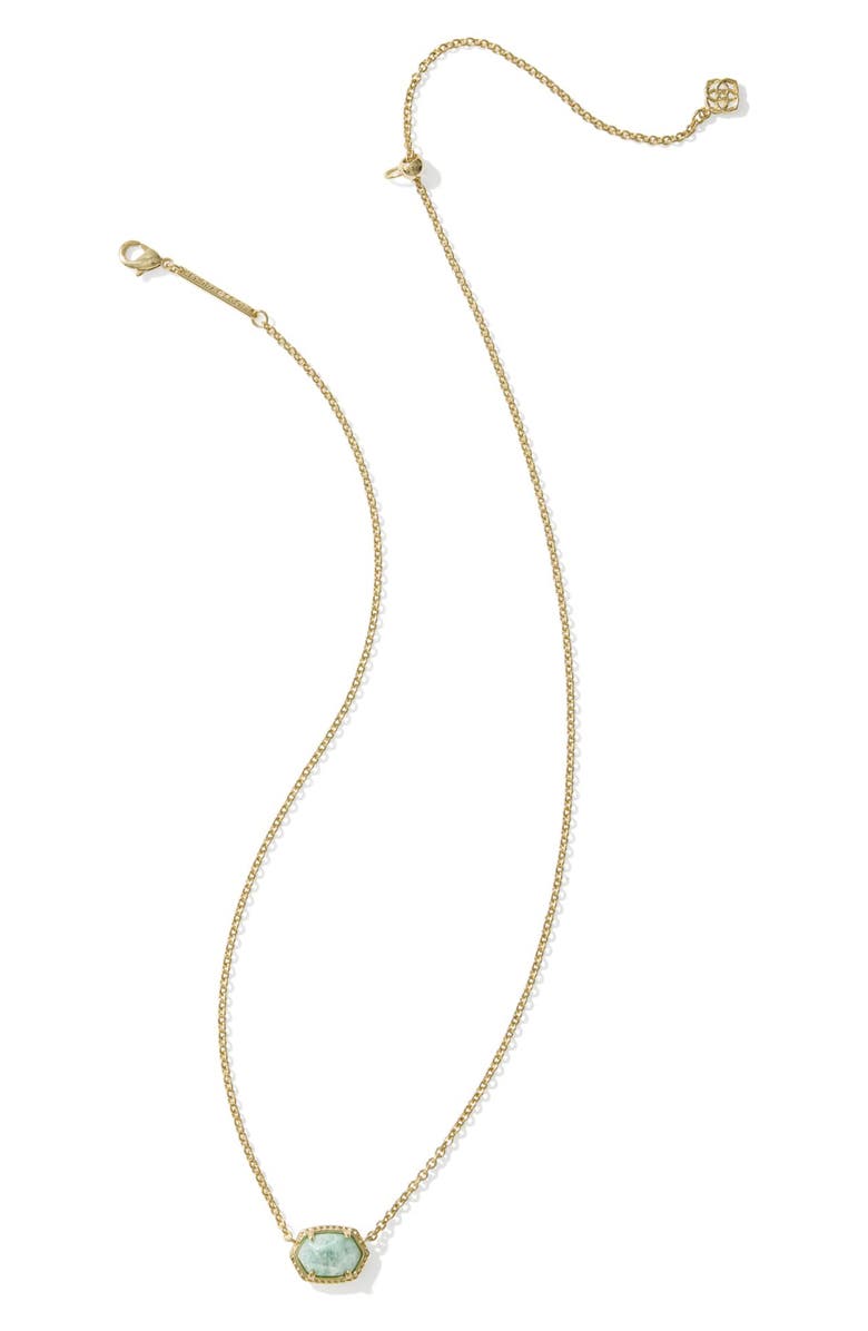 Kendra Scott Daphne Frame Stone Pendant Necklace, Alternate, color, Gold Teal Amazonite