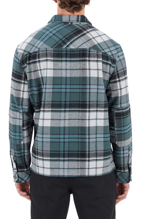 Hurley Santa Cruz Seaside Plaid Flannel Button-up Shirt Jacket In Blue