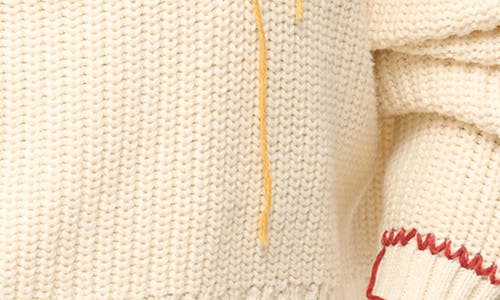 STAUD STAUD HAMPTON CROP GRAPHIC CREWNECK SWEATER 