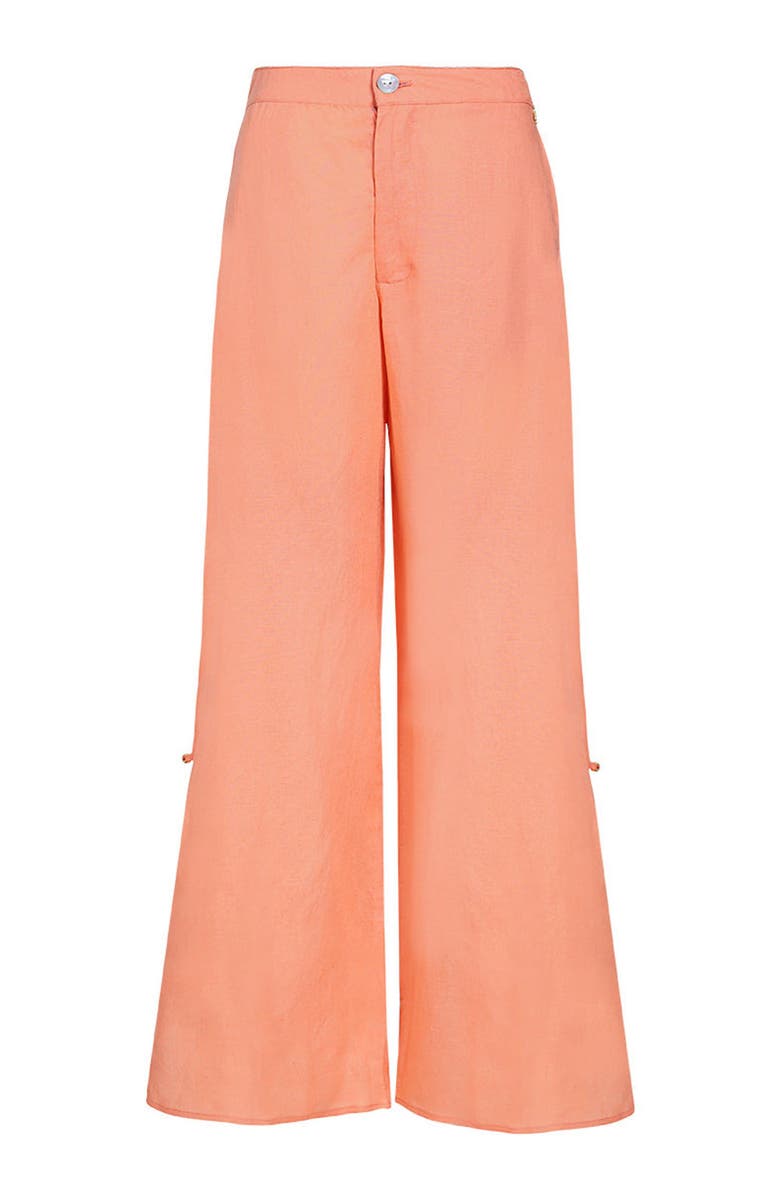 KIBYS Sunset Bazaar Zenda Linen Pant With Gems, Alternate, color, Pastel Orange Tangerine