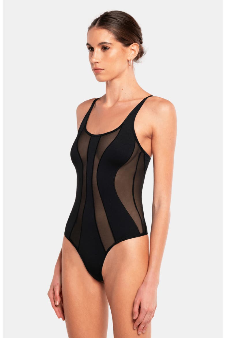 Twist Bodysuit, Alternate, color, Black