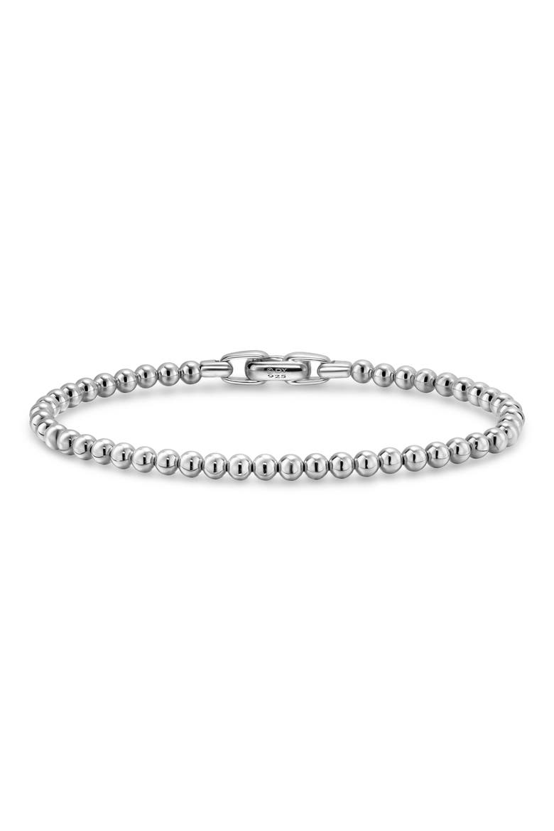 Men's Spiritual Beads Metal Bead Bracelet, 4mm, Main, color, SILVER