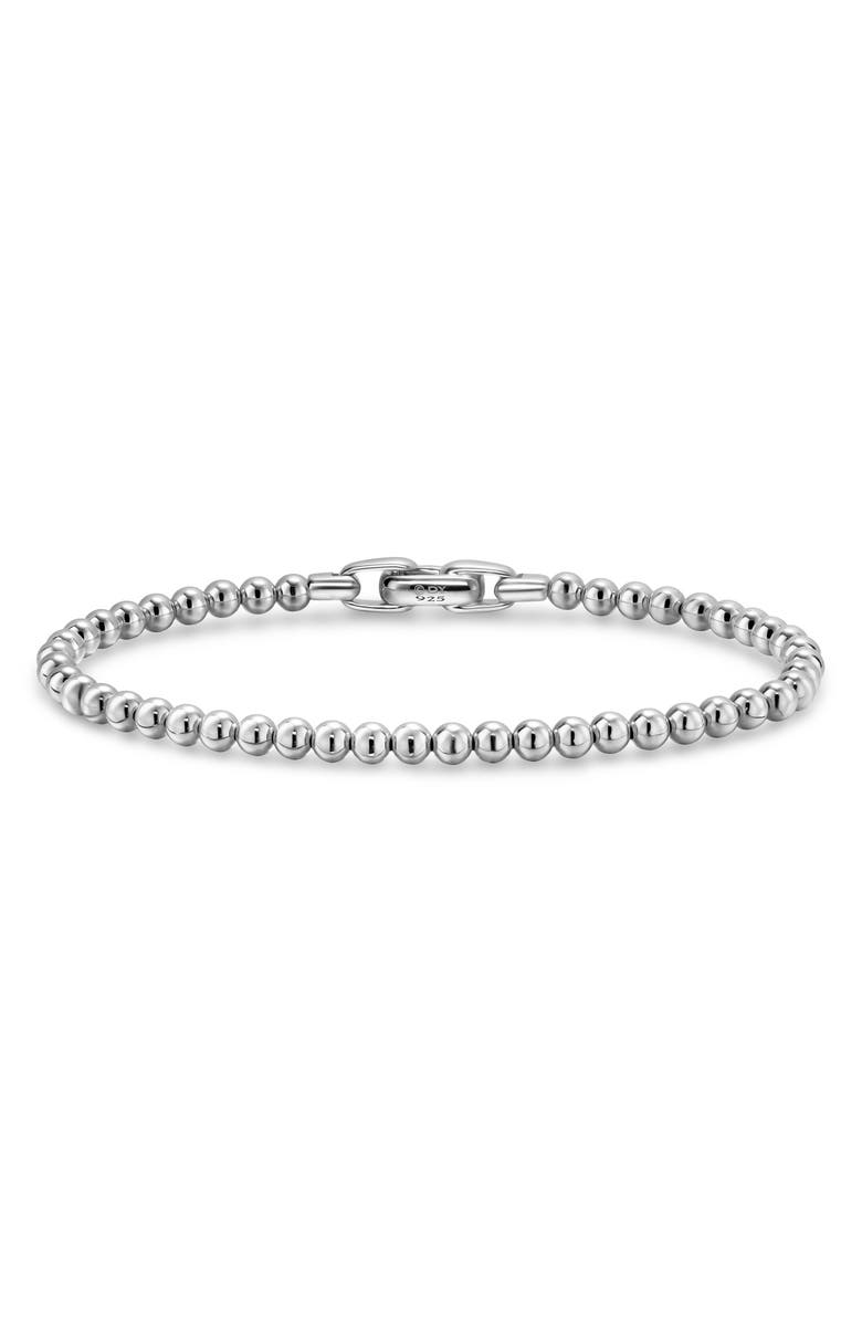 David Yurman Men's Spiritual Beads Metal Bead Bracelet, 4mm, Main, color, Silver