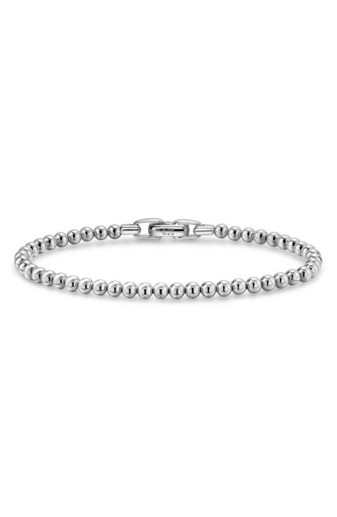 Men's Spiritual Beads Metal Bead Bracelet, 4mm