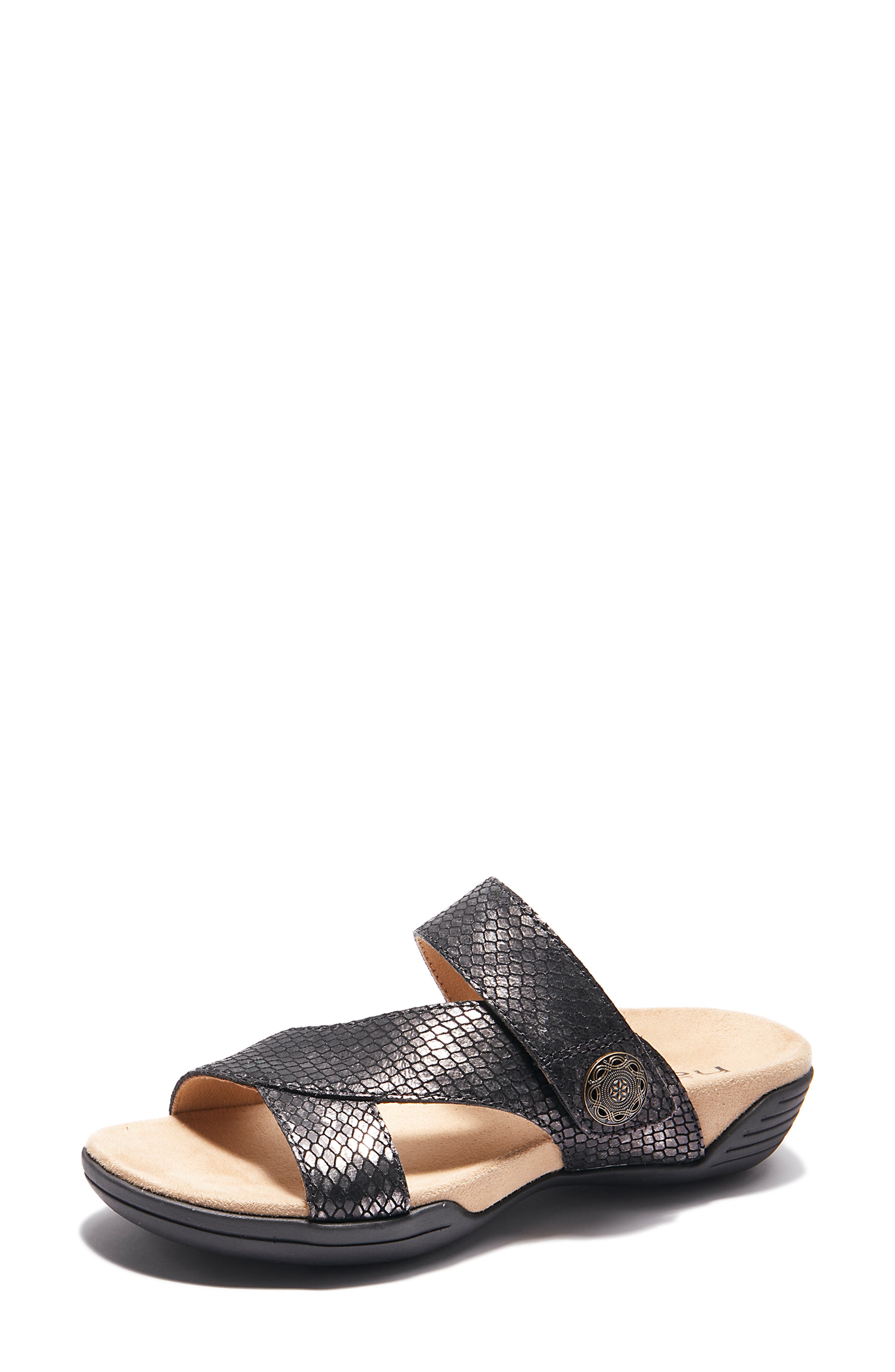 Hälsa Footwear Desiree Sandal, Alternate, color, Black/ Silver