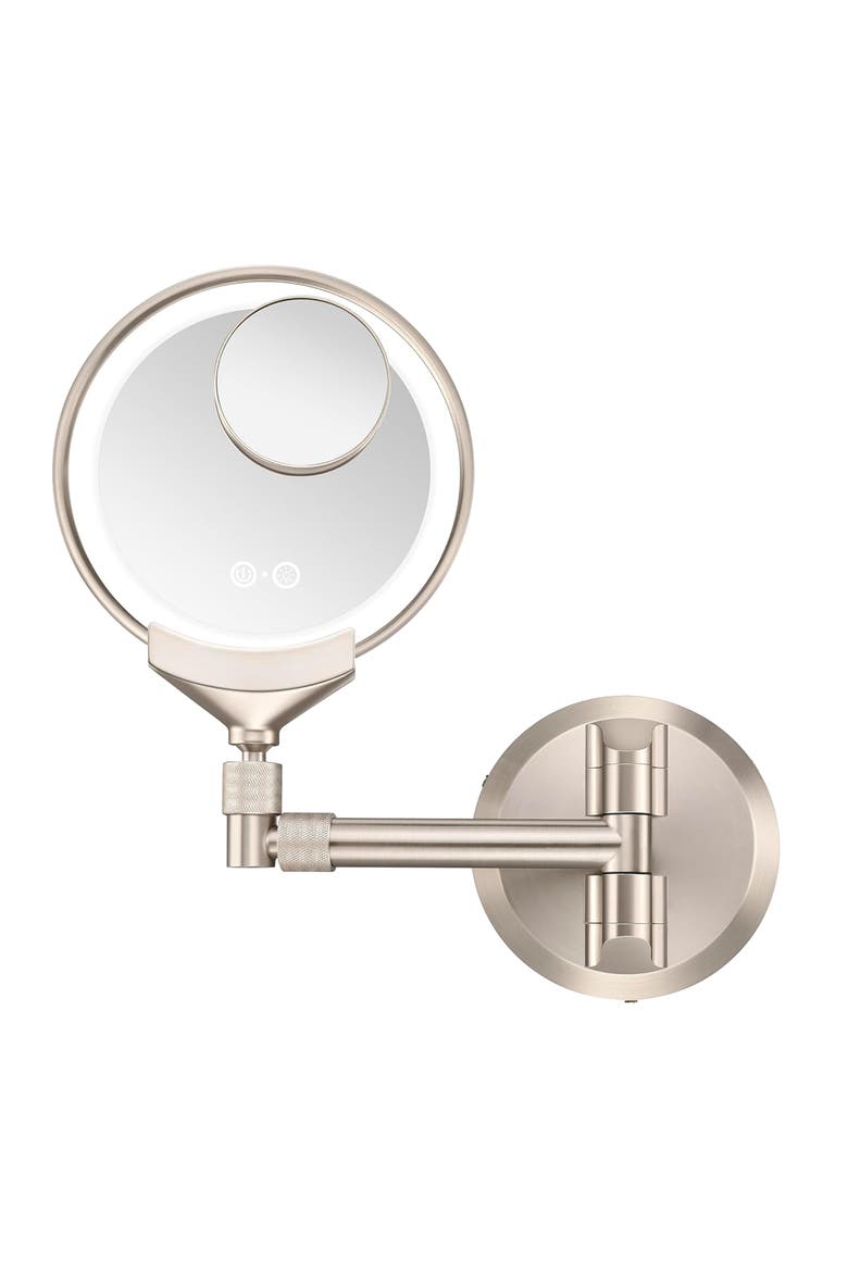 2-in-1 Spot Magnify Rechargeable Wall Mount Mirror, Main, color, Silver