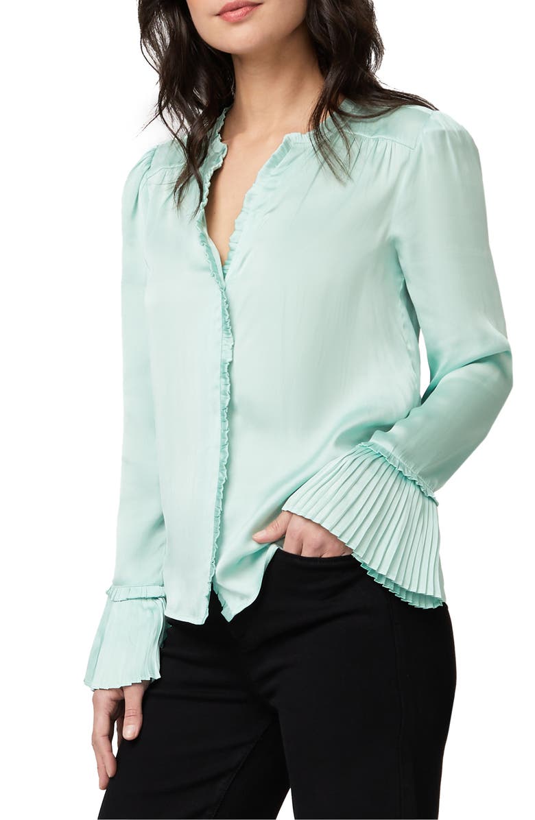 PAIGE Palma Bell Sleeve Blouse, Alternate, color, Dusty Mint