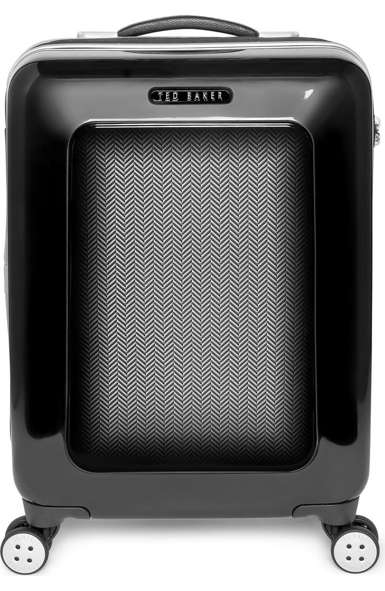 Ted Baker London Small Herringbone Rolling Suitcase, Alternate, color,