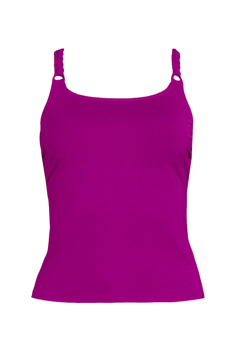 Macrame Tankini Top, Alternate, color, Crimson Rose