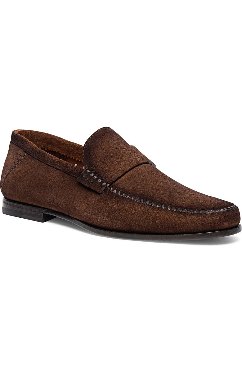 Santoni Paine Loafer, Main, color, Brown-M62