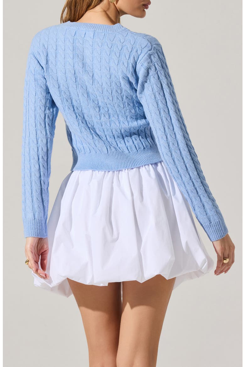 Cable Stitch Cardigan, Alternate, color, BLUE