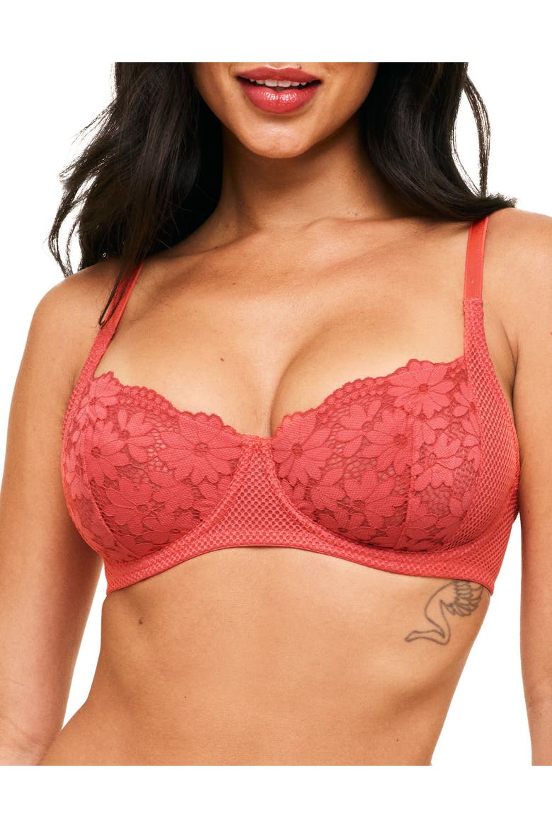 Roxanne Unlined Balconette Bra, Main, color, Dark orange