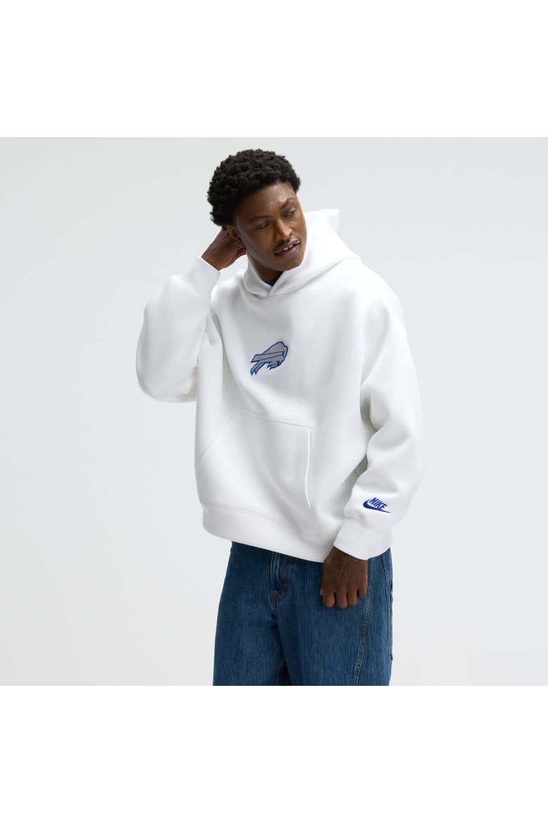 Men's Nike White Buffalo Bills 2025 Rivalries Collection Oversized Tech Fleece Hoodie, Main, color, White