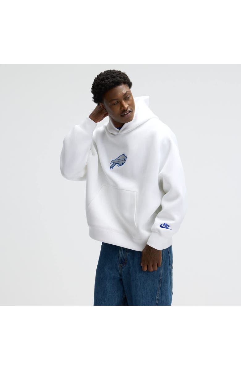 Nike Men
s Nike White Buffalo Bills 2025 Rivalries Collection Oversized Tech Fleece Hoodie, Main, color, White
