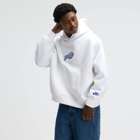 Men
s Nike White Buffalo Bills 2025 Rivalries Collection Oversized Tech Fleece Hoodie