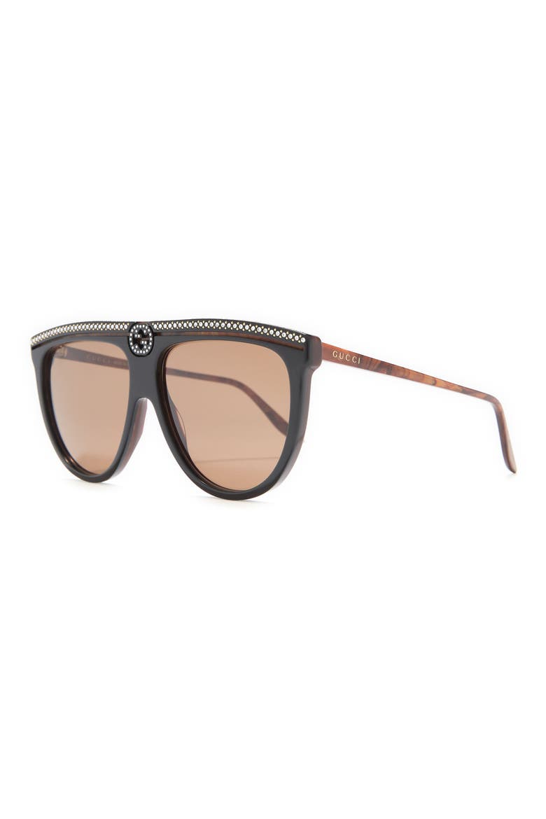 61mm Sunglasses, Alternate, color, BLACK