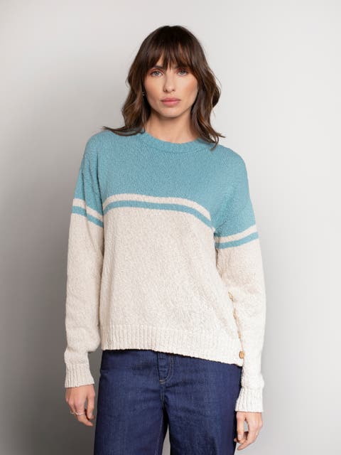 Slub Yarn Colourblock Sweater