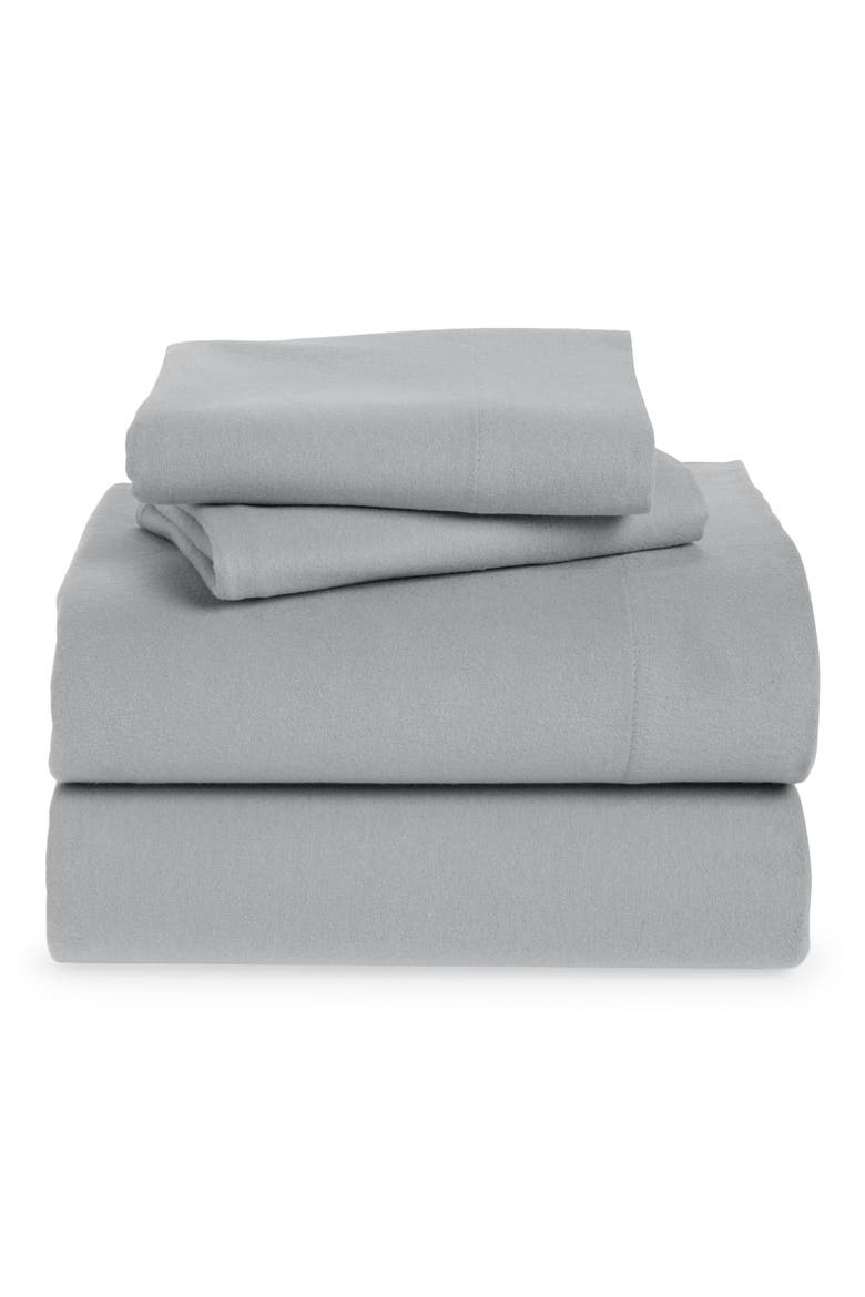 Ultrasoft Comfort Flannel Sheet Set, Main, color, FROST GRAY