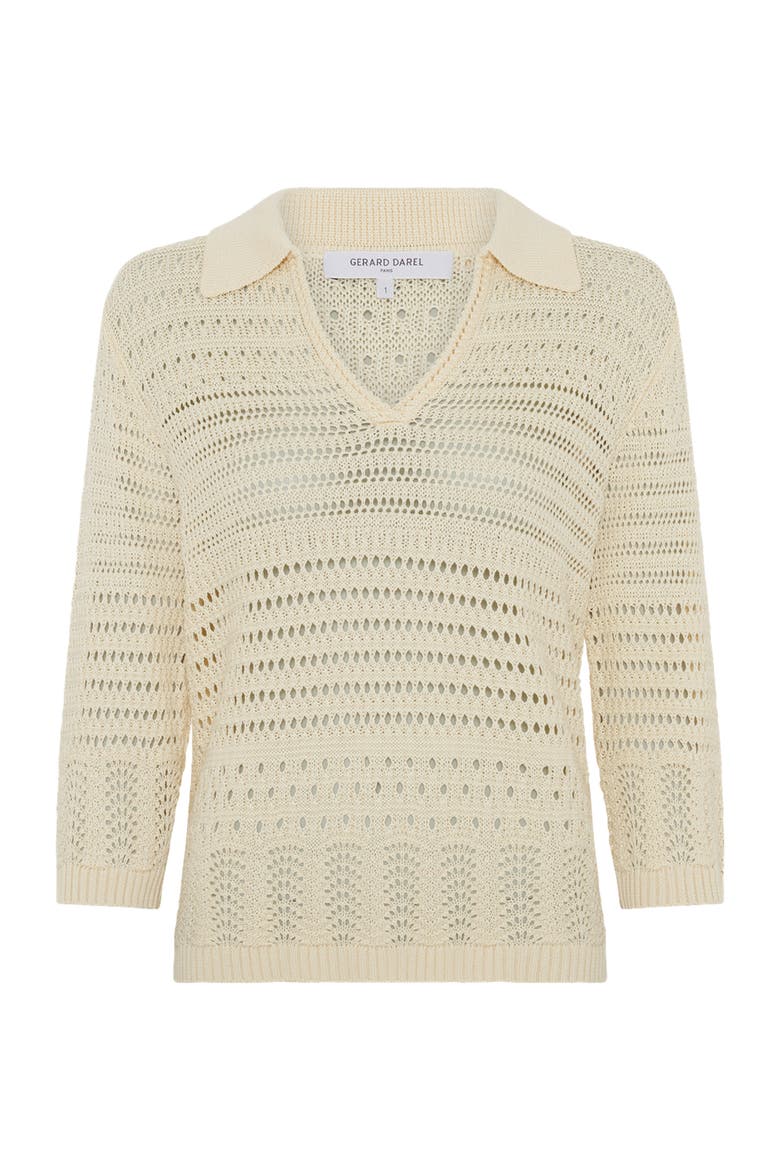 Lalya 3/4 Sleeve V-Neck Knit Top, Alternate, color, Ecru