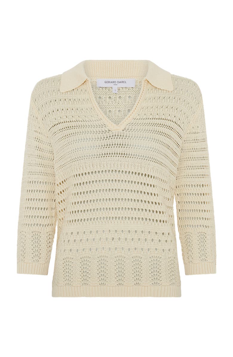 GERARD DAREL Lalya 3/4 Sleeve V-Neck Knit Top, Alternate, color, Ecru