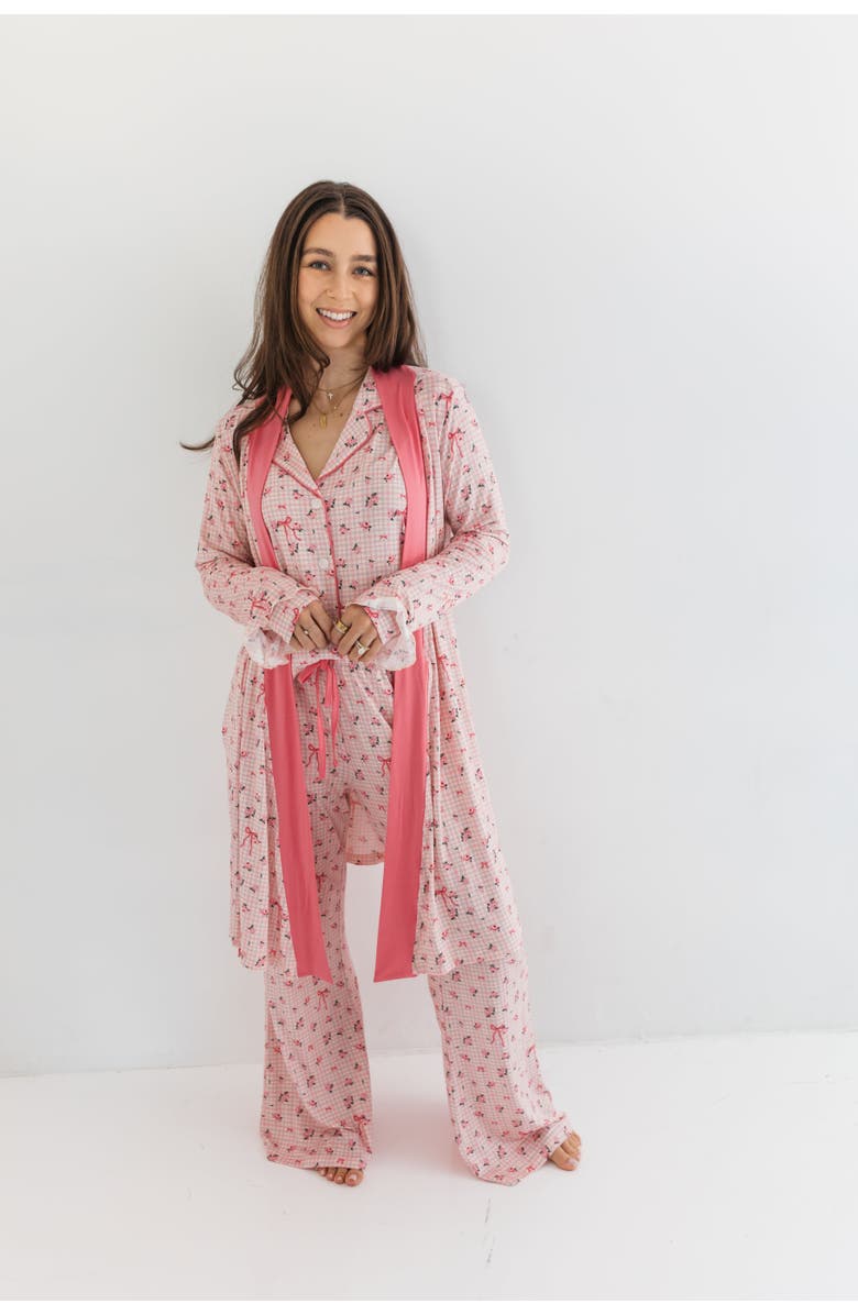 In My Jammers Charlotte Long Sleeve Sleepwear Set, Alternate, color, Pink Floral Plaid