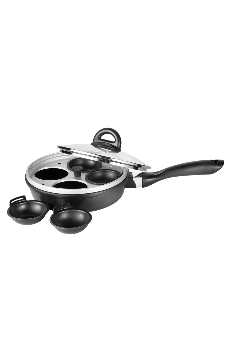 STONE™ 1.3 Qt 4-Egg Poacher with Lid, Alternate, color, BLACK