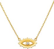 Satya Jewelry Ignite Intuition White Topaz Evil Eye Necklace