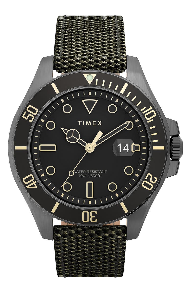 Timex<sup>®</sup> Harborside Coast Textile Strap Watch, 43mm, Main, color, 
