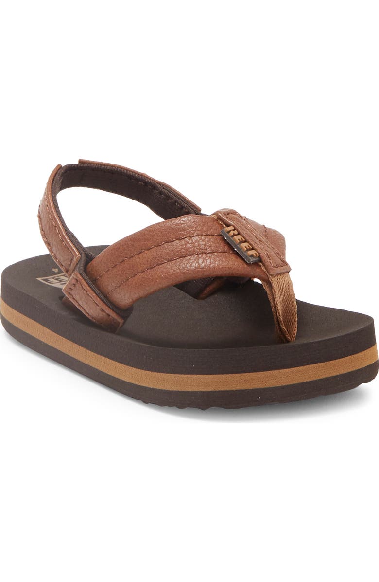 Reef Kids' Little Ahi Flip Flop, Main, color, Brown