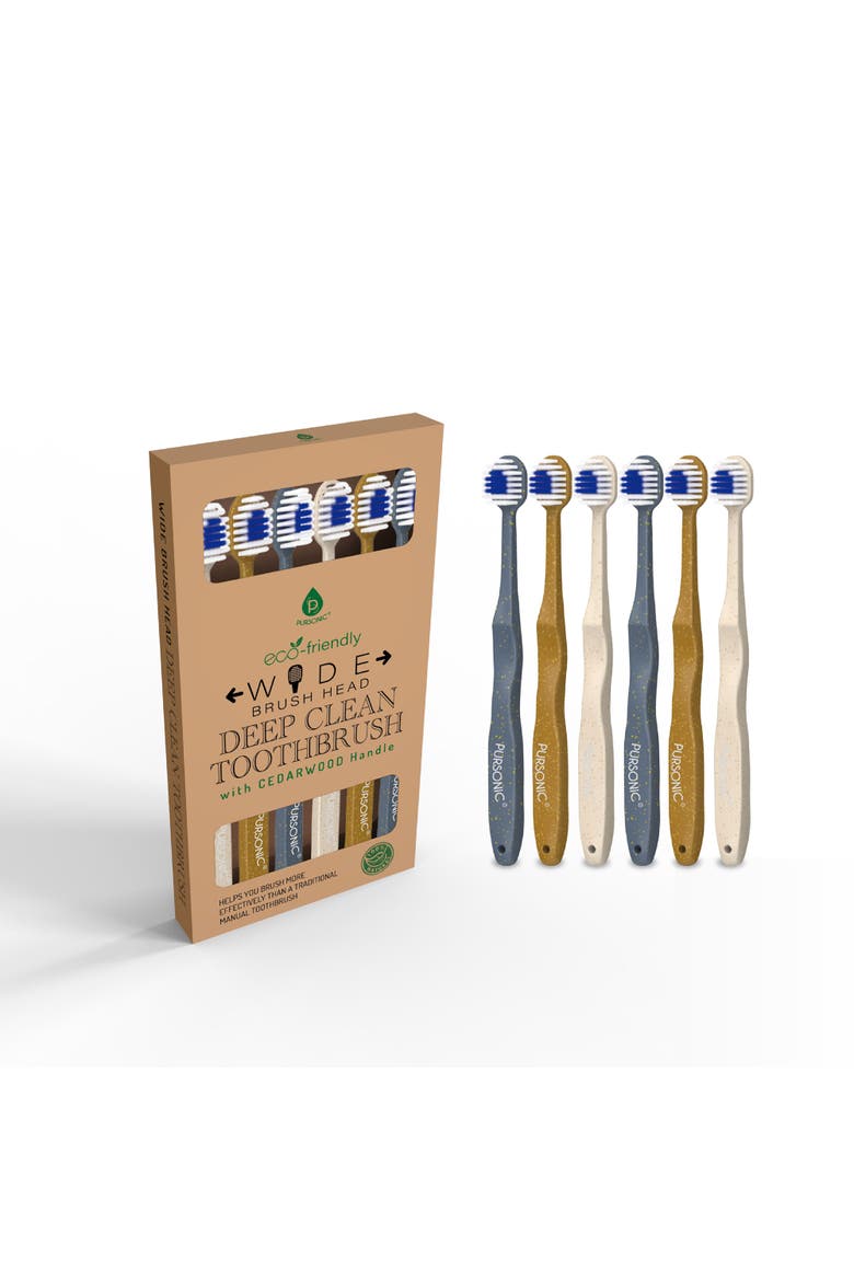 100% Eco-friendly Cedarwood Toothbrushes, Main, color, Brown