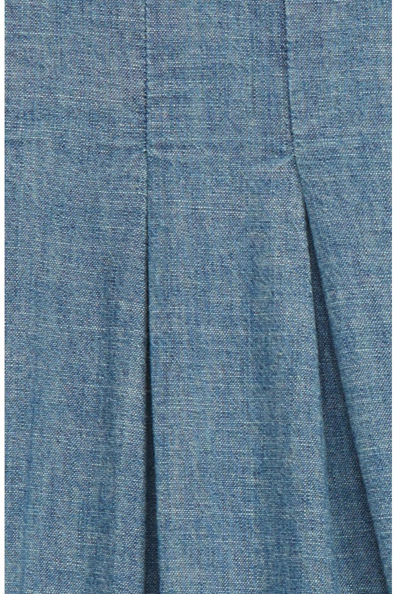 Pleated Chambray Pants, Alternate, color, BLUE MINERAL WASH