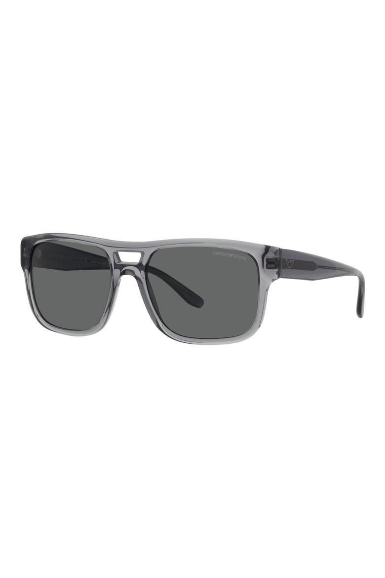 57mm Pillow Sunglasses, Alternate, color, TRANSPARENT GREY