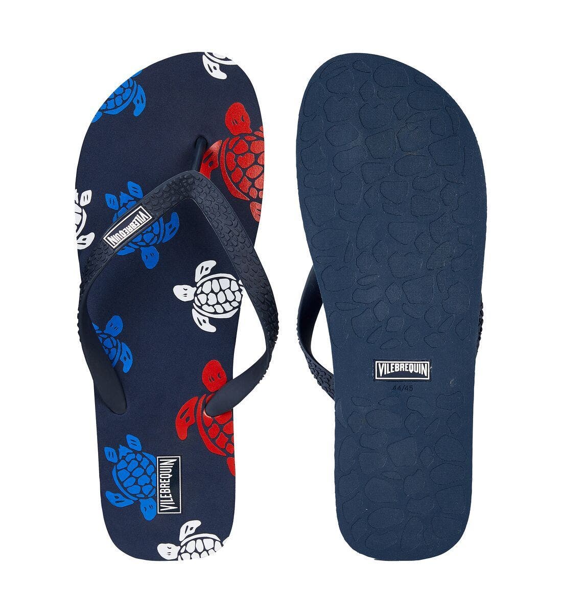 Vilebrequin Men's Tortues Multicolores Flip Flops, Alternate, color, Bleu Marine