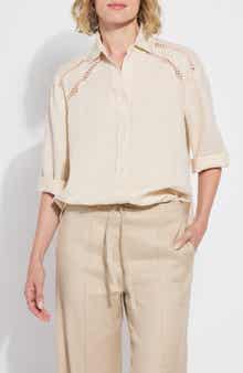 Lysse Roxanna Embroidered Linen Button-Up Shirt