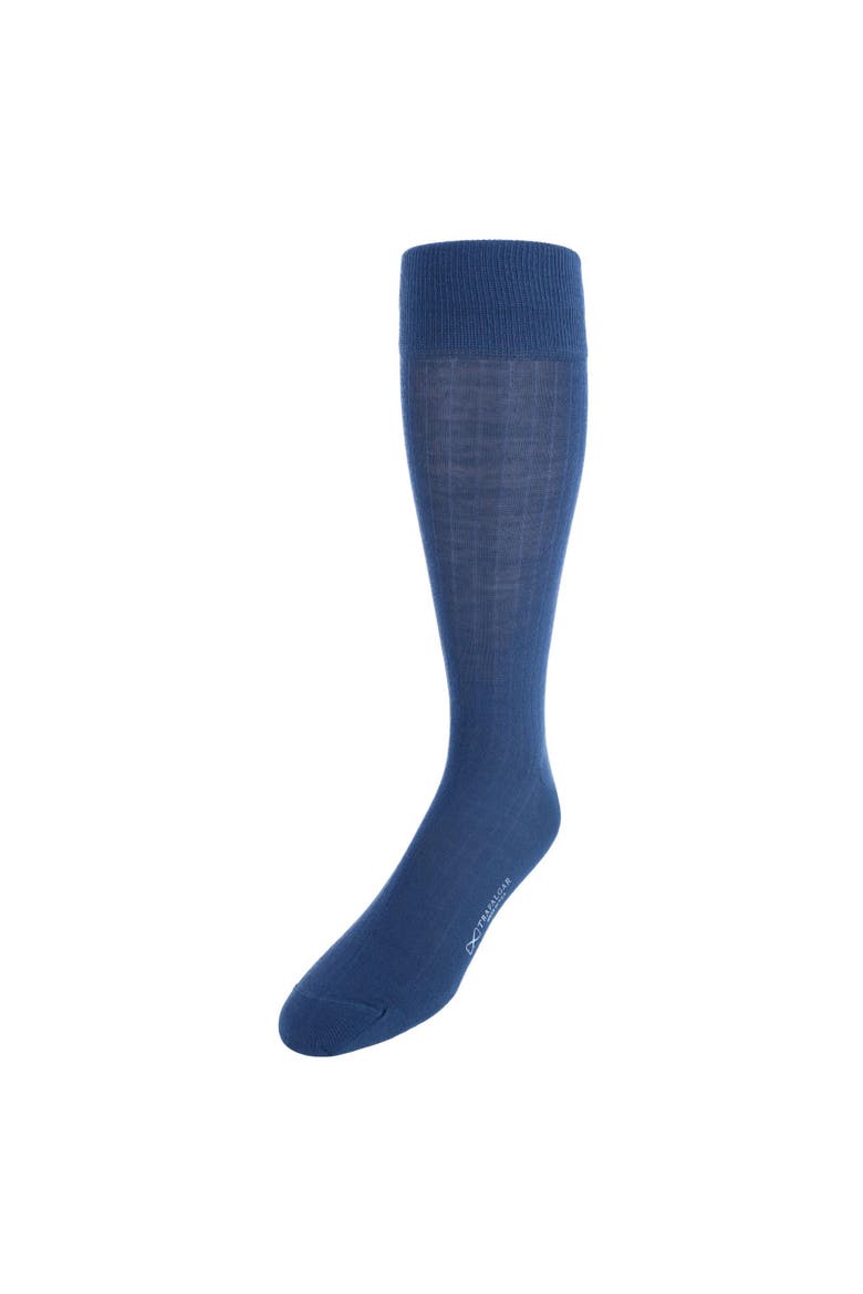 Sutton Fine Merino Wool Solid Color Ribbed Socks, Main, color, Light Blue