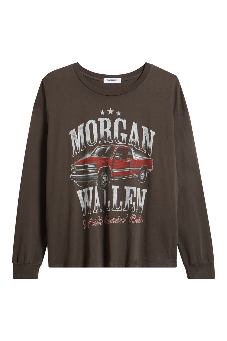 Morgan Wallen Ain't Comin' Back Long Sleeve Cotton Graphic T-Shirt, Alternate, color, WASHED BLACK