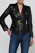 L'AGENCE Wisteria Cargo Pocket Leather Blazer
